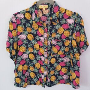 Love Notes pineapple blouse S